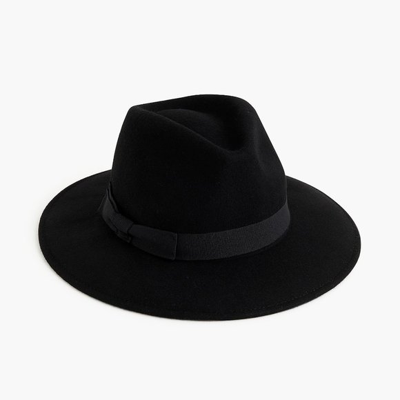 J. Crew Accessories - J.Crew Western Fedora hat grosgrain trim Black